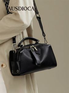 AUSDIOCA | Large Capacity Handbag for Middle-aged Mothers Pillow-shaped Top Layer Cowhide