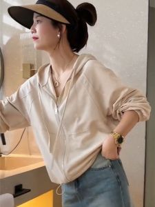 SHIMO | Womens Lightweight Short Sleeve Loose Casual Hooded Sun Protection Coat