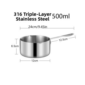 New Mini Stainless Steel Three Layer Hot Oil Milk Pan