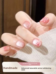 MONLEYTA | Handmade Wearable Short Nail Art Pieces 2025 New Year Style Nail Stickers Premium Medium Long Wearable Manicure Nails