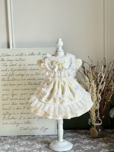 Heavy Work Fleece Lined Thickened Birthday Dress for Pets Cats Doggies AW Marjorie Small Body Bichon Style Pure Creamy Skin