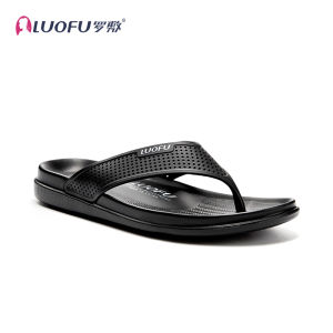 Luofu Mens Flip Flops Summer Outdoor Indoor Anti-Slip Wear-Resistant Hollow out Casual Slip-On Sandals PVC Fiber Upper