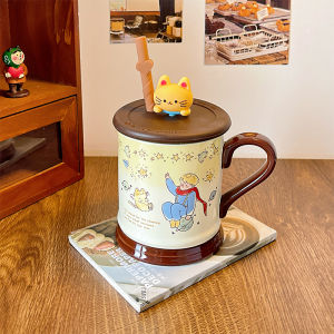 Creative Ceramic Mugs with Straws Birthday Gifts for Girlfriend Valentines Day Present Prince Series Cute Porcelain Cups