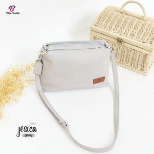New Jesica 2 IN 1Bag Tas selempang wanita bahan kulit jeruk