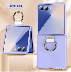 With Ring Holder Phone Case For Galaxy Z Flip 7 7FE 6 5 4 3 For Samsung Z Flip7 ZFlip7 Flip6 Shockproof Armor Hard PC Back Cover