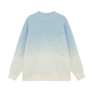 NIHAOKANONG | Áo Sweater Lông Fox Giả Chuyển Màu Rộng Rãi