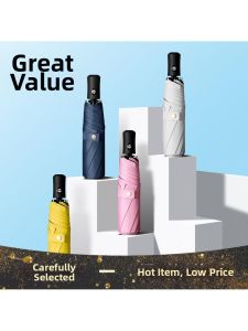 Automatic Folding Black Glue Sun Umbrella Three-Fold