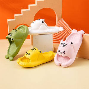 Cartoon Animal Home Slippers Parent-Child Indoor Womens Anti-Slip Summer Cute Baby Girl Cotton Slippers Comfortable Slip-On