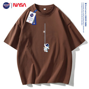 NASA Joint-Name Short-Sleeved T-shirt Baby Boy and Girl Summer round Neck Loose Pure Cotton American Fashion Brand Print Student Half Sleeve T-shirt