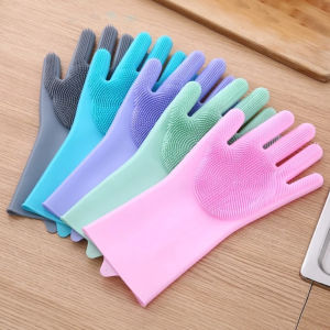 Sarung Tangan Karet Cuci Piring Silicone Rubber Gloves Anti Panas Sarung Tangan Latex