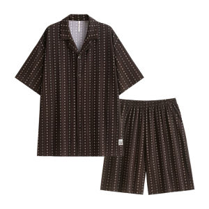 yuenei | Bộ đồ ngủ cotton mùa hè cho nam Quần short Home Clothes Áo khoác ngoài thường ngày cỡ lớn thoải mái thoáng khí