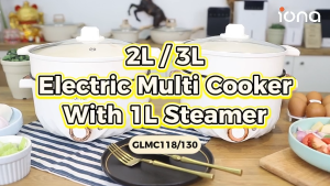 IONA 3.0L Electric Multi Cooker With Steamer | Non Stick Coating Cooker Hotpot 多功能 电煮锅 - GLMC130