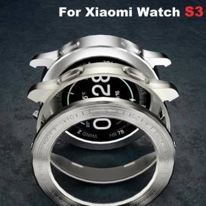 Phụ Kiện Vỏ Bảo Vệ Xiaomi Mi Watch S3 Vỏ PC Mạ Điện Thiết Kế Rỗng Viền Kim Loại.