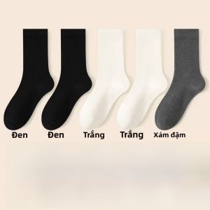MiiOW | Tất cotton kháng khuẩn không xương dài đến bắp chân cho nữ Tất cotton Xinjiang mùa xuân thu Tất trắng Tất mùa hè Tất thường ngày Tất mùa đông Tất cotton