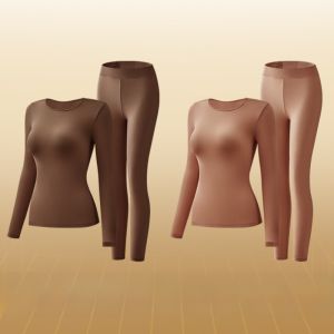 MiiOW | ชุดชั้นในผู้หญิง MiiOW ฤดูใบไม้ร่วง/ฤดูหนาว ผ้าฝ้ายผสมน้ำมันหอมระเหย ความหนาปกติ แขนยาว คอกลม สีพื้น เสื้อผ้าเสริมความอบอุ่น