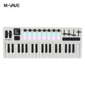 M-VAVE | Bàn Phím MIDI Không Dây M-VAVE SMK-37 Pro 37 Phím Nhạy Cảm Với 16 Miếng Đệm Trống Bộ Điều Khiển Phần Cứng Máy Trạm Tổng Hợp Tất Cả Trong Một Màu Trắng