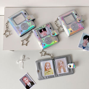 INS Fashion Sparkling 2-inch Photo Album Mini Cute Girl Idol Photo Storage Pendant Stars Card Book Keychain Photo Frame Student