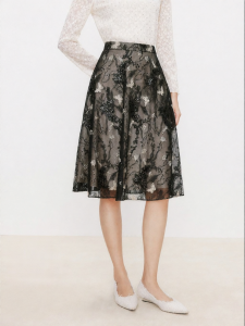 Koradior | Fashionable Butterfly Embroidery Mesh A-Line Skirt