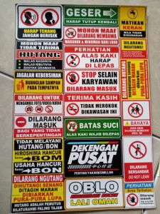 STIKER PERHATIAN | STIKER WARNING | STIKER KATA KATA | STIKER PACK BAHAN CROMO