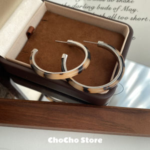 Chocho Leopard Print Hoop Earrings Fashionable Minimalist Circle Earrings Elegant Sensation Alloy Silver Gold Plated Ear Jewelry
