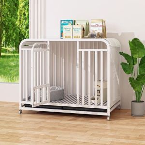 Raised Sturdy Portable Pet Crate with Toilet
