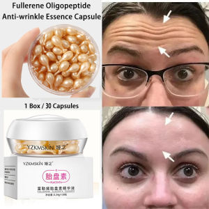 Fullerene Placenta Capsule Serum Doc Retinol Serum Capsule Anti-aging Anti-Wrinkle Serum Capsule Moisturizing Shrink Pores Reduce Fine Lines Face Essence Dark Spot Remover Whitening Skin Care 30pcs/box