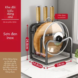 Thép Không Gỉ Giá Đựng Dao Giá Bếp Thớt Sắp Xếp Lưu Trữ Dụng Cụ Caddy Thoát Nước Kệ Nấu Ăn Phụ Kiện