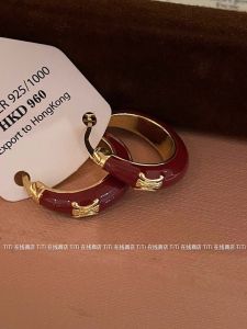 Red Drip Glaze Earrings Women Luxury Elegant Fashion 2024 New Popular High-End Unique Ear Jewelry Alloy Geometric Pattern