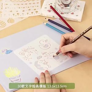 15Pcs DIY Drawing Stencils Reusable Template for Journal Scrapbook Diary Painting Stationery Gifts