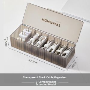 DIHUANTUO | Transparent Wire Organizer Dust-proof Storage Box