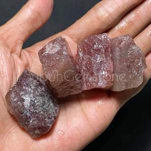 Batu akik strawberry quartz / bongkahan batu akik / bahan batu akik