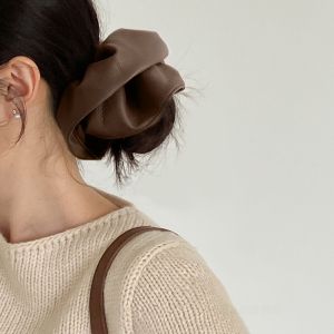 Fashionable Leather Hair Ties for Women Premium Feeling Hair Bands Hair Accessories Korean Style Polyester Fiber Tail Hair Bands