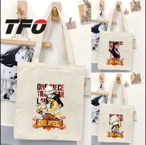 TFO Tote Bag One Piece the Straw Hat Pirates Monkey D. Luffy Versatile Ideal for College School