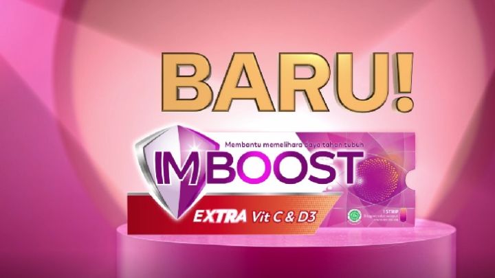 Imboost Extra Vit C & D3 Suplemen Tablet Daya Tahan Tubuh Non-Acidic Vitamin C isi  1 Strip 8 Kaplet