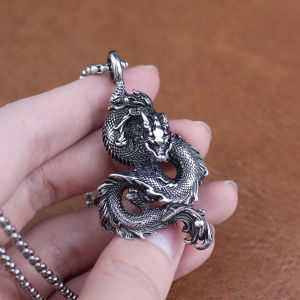 Classic Chinese Dragon Pendant Chain Popular Stainless Steel Domineering Loong Necklace Charm Mens Jewelry Accessories Wholesale