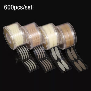 600pcs S/ L Beige Eyelid Stripe Invisible Fiber Double Eyelid Lift Strips Tape Mesh Lace Adhesive Stickers Eye Tape Cosmetic Tool