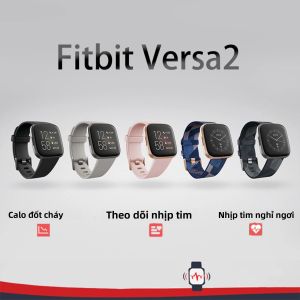 Đồng Hồ Thông Minh Fitbit Versa 2 Màu Đen/carbon Đo Nhịp Tim Nghe Nhạc Tích Hợp Alexa Theo Dõi Giấc Ngủ & Bơi Lội Sức Khỏe Thể Dục Tương Thích Với Android Và iOS