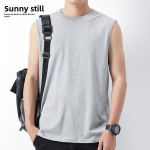 Qingyiran | Pure Cotton Mens Summer Tank Top Fitness Workout