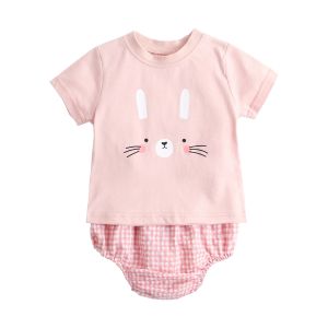 Bộ Đồ Trẻ Em Mùa Hè Hoạt Hình Cho Bé Gái Vải Cotton Nguyên Chất Phong Cách Hàn Quốc Quần Áo Hai Mảnh Cho Bé Gái