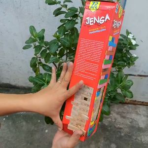 [ Size lớn 72 miếng gỗ- 4 hột xúc xắc 6 mặt - 12kg- - video tham khảo ] Bộ Trò Chơi Rút Gỗ Jenga Wooden Toys Gỗ Xịn Mài An Toàn Cho Bé