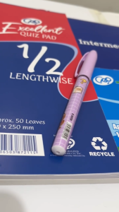 Ravepop Pad Paper Bundle with Character Gel Pen | 1/2 Crosswise Lengthwise 1/4 Quiz Pad Intermediate