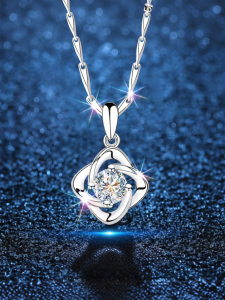 East Beauty | 999 Pure Silver Moissanite Pendant For Women