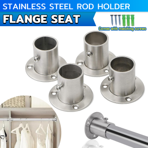 ItemMart 1pcs Stainless steel Round Tube Pipe Curtain Rod Holder Flange Seat