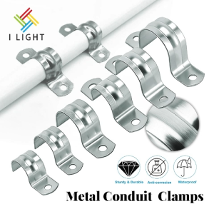 Metal Conduit Clamps GI Clamps 1/2’’3/4’’1’’ Single/Double Side Galvanized Pipe Clamps