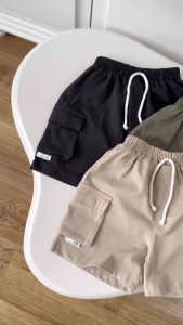 Quần short phối túi hộp chất thun cotton cho bé trai đi chơi đi học size 11 tới 28kg BERNIE H1225Q24