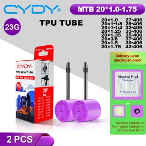 CYDY Bicycle TPU Inner Tube 20 406 20x1.0 1-1/8 1-1/4 1.25 1.35 3/8 1.5 Tyre MTB Camera Bike Tire FV 45mm/65mm Cycling Pneu 23G