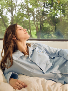 Autumn Suitable Cotton Sleepwear Set Long Sleeve Loose Style