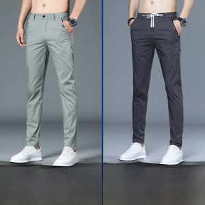 ROMON | Summer Lightweight Quick-Dry Slim Fit Straight Leg Elastic Waist Sport Casual Pants