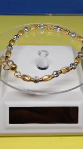 Ori. Emas Korea(24K Gold Plated) RantaiTangan  2 warna(warna emas dan Emas Putih)pattern Lofai Tebu dan Lofai Bulat-Sangat Sinar and bermutu tinggi