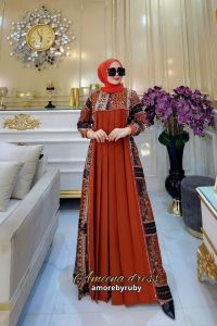 (cod) 27gadih // gamis motif modern // terbaru kekinian // edisi ameena // produk // amore by ruby